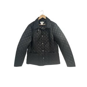 St John’s Bay Black Quilted Chore Coat Barn Cost Women’s XLT